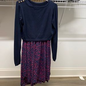 Navy Blue Mock Sweater Maternity & Nursing Dress